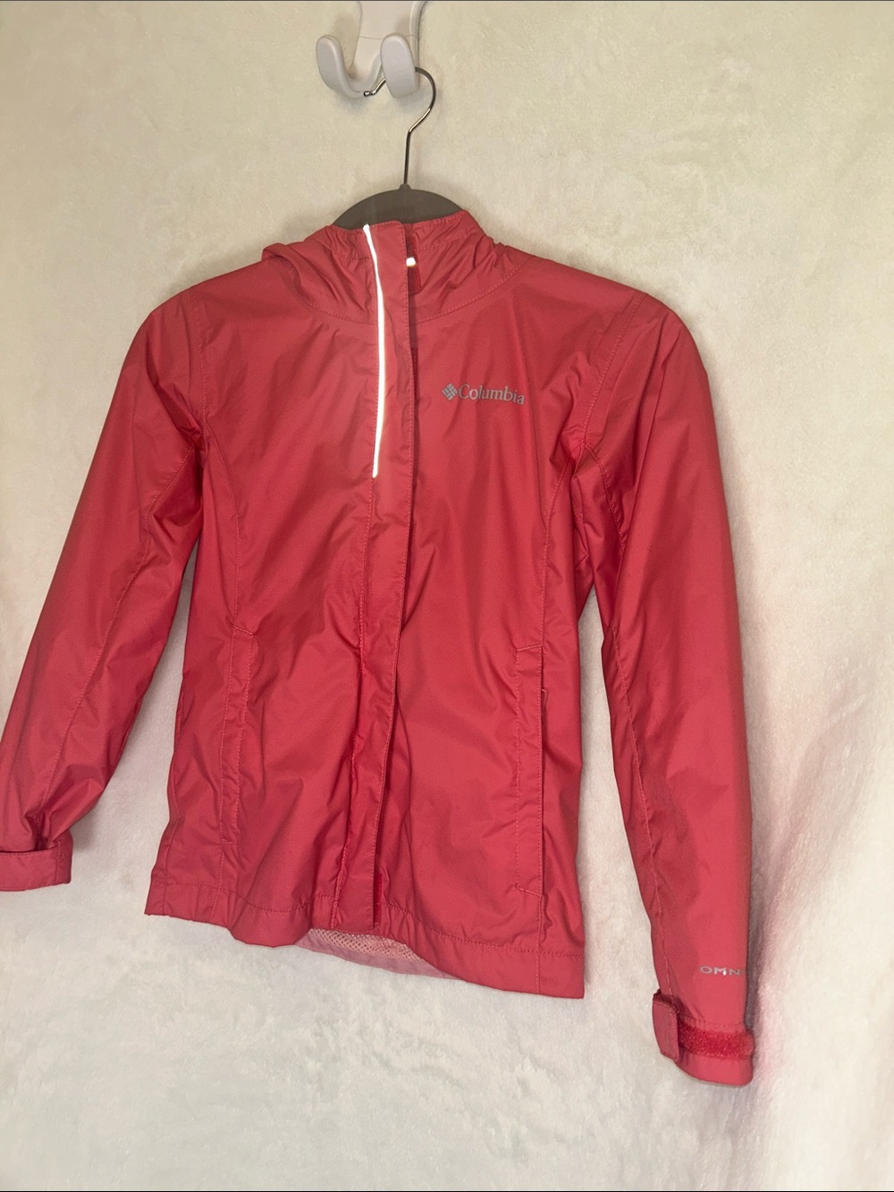 Columbia Kids Coral-Pink Waterproof Hooded Rain Jacket